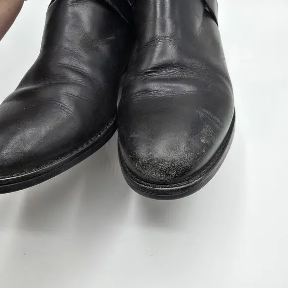 Ariat Windsor womans black leather strappy buckle ankle boots booties size 8